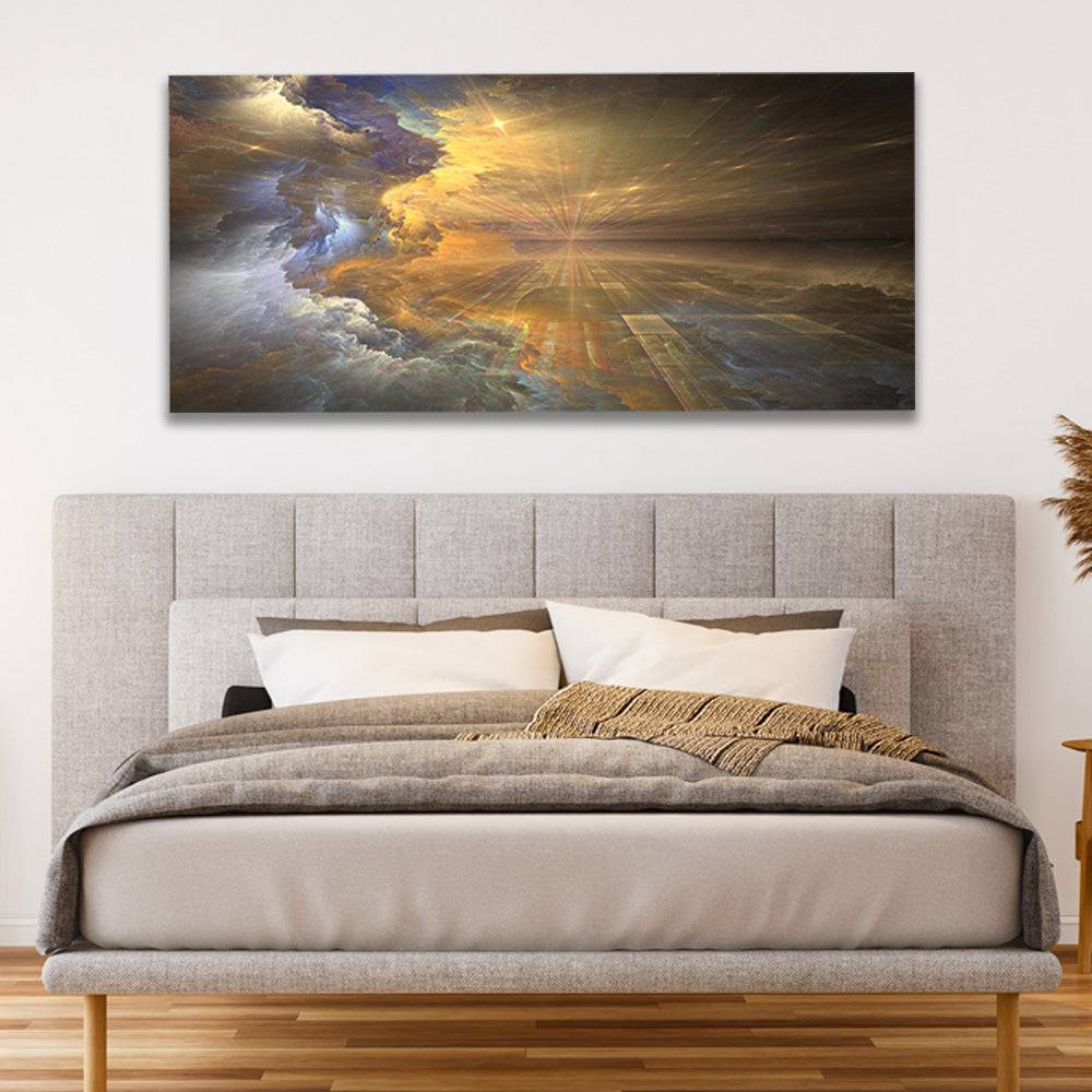 Golden Halo Nebula Canvas Art