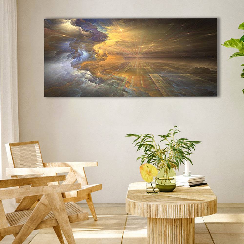 Golden Halo Nebula Canvas Art