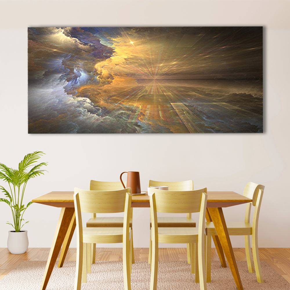 Golden Halo Nebula Canvas Art