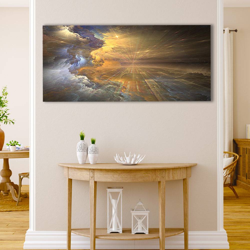 Golden Halo Nebula Canvas Art