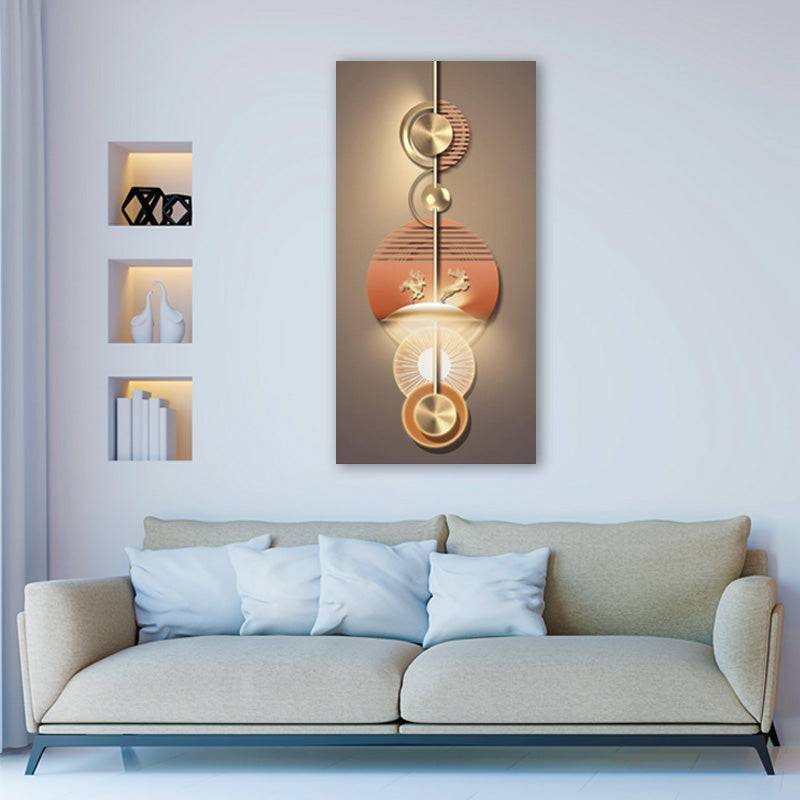 Golden Reindeer Leaps Canvas Art