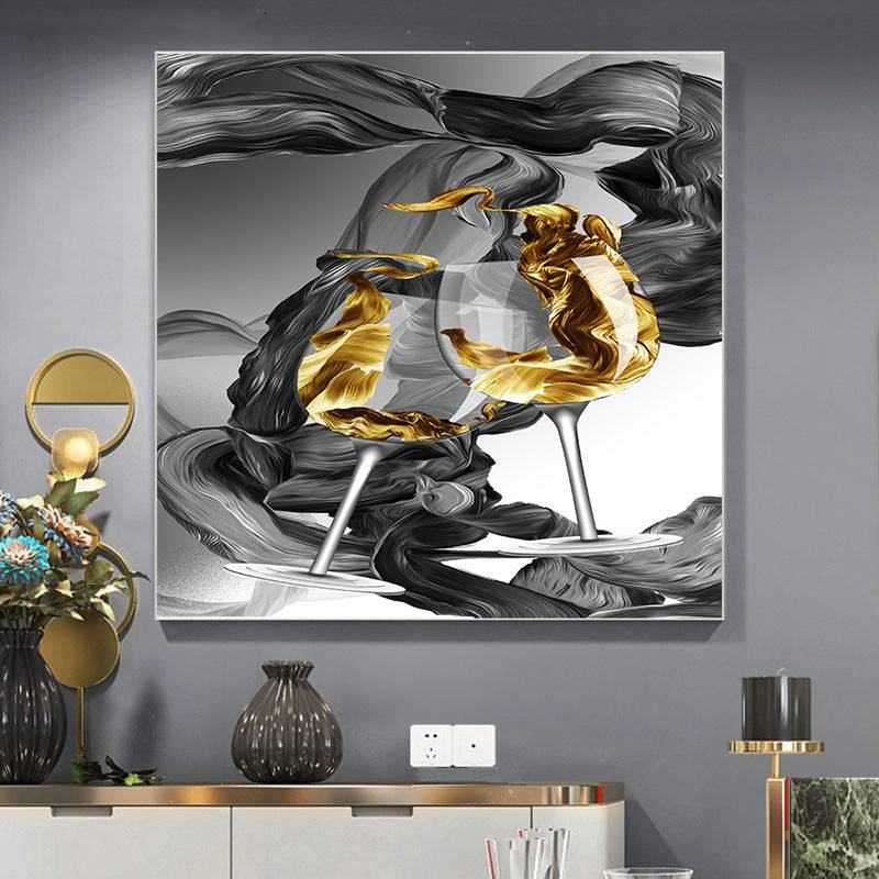 Golden Ribbon Waltz Canvas Art