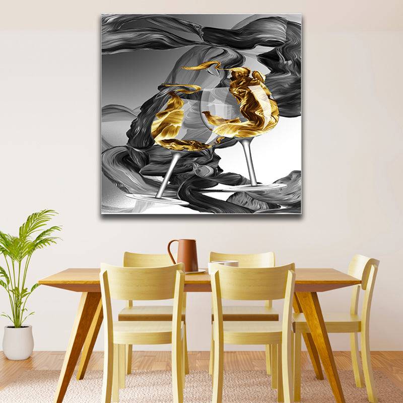 Golden Ribbon Waltz Canvas Art