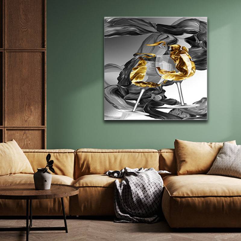 Golden Ribbon Waltz Canvas Art