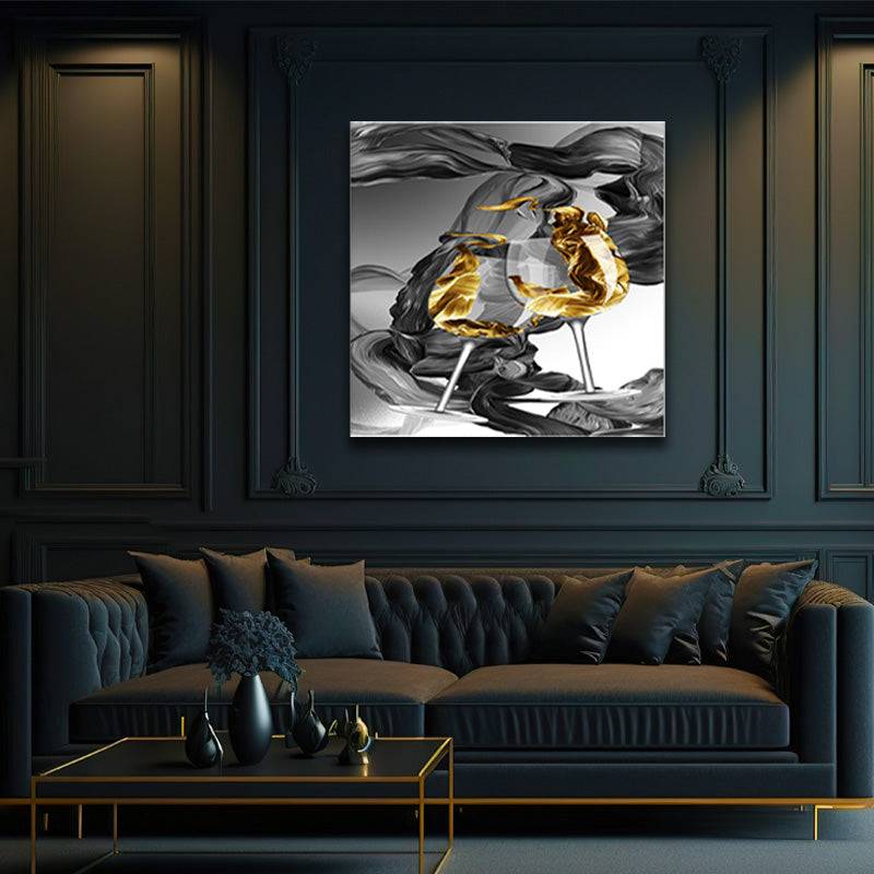 Golden Ribbon Waltz Canvas Art