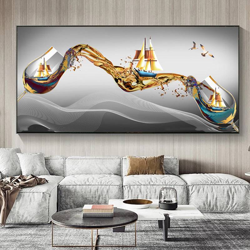 Golden Sails Symphony Canvas Art