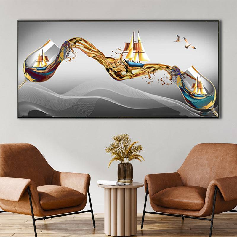 Golden Sails Symphony Canvas Art