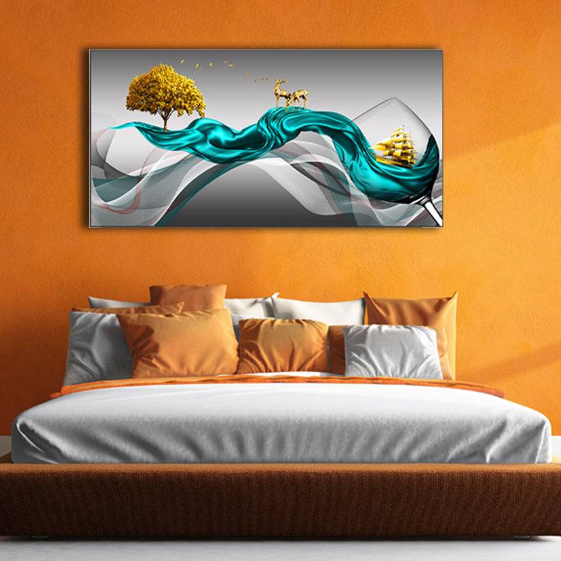 Golden Serenity Voyage Canvas Art