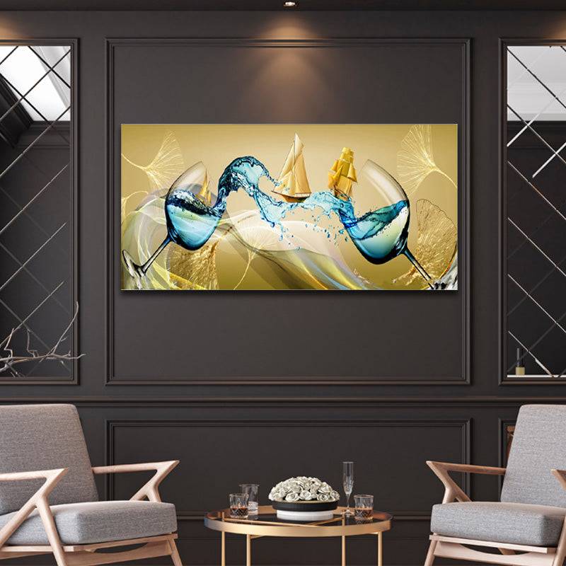 Golden Splash Symphony Canvas Art