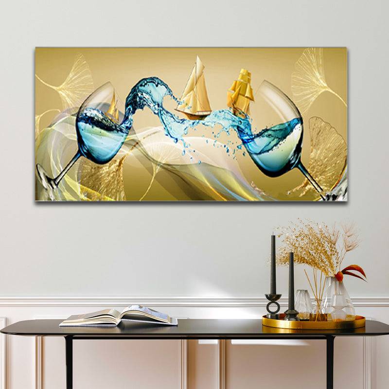 Golden Splash Symphony Canvas Art