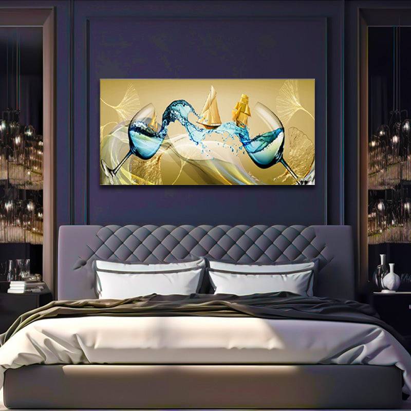 Golden Splash Symphony Canvas Art