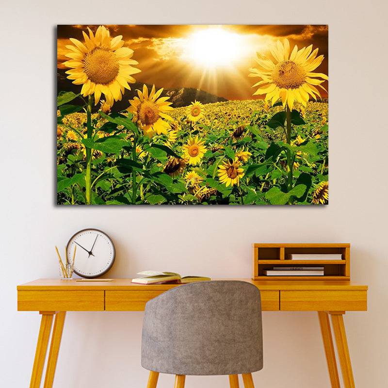 Golden Sunflower Radiance Canvas Art