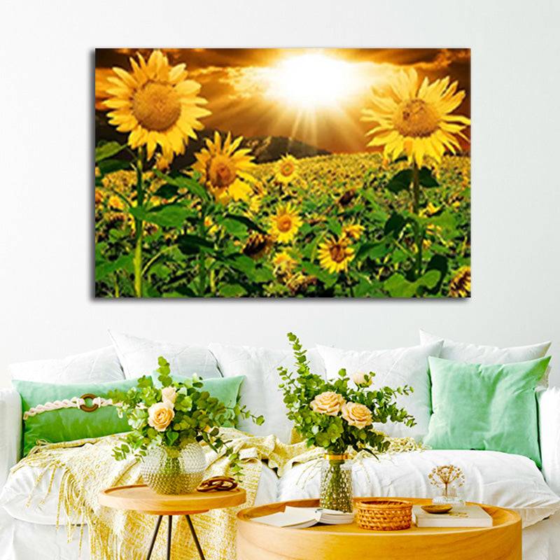 Golden Sunflower Radiance Canvas Art