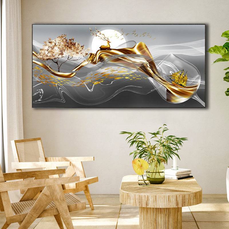 Golden Tide Symphony Canvas Art