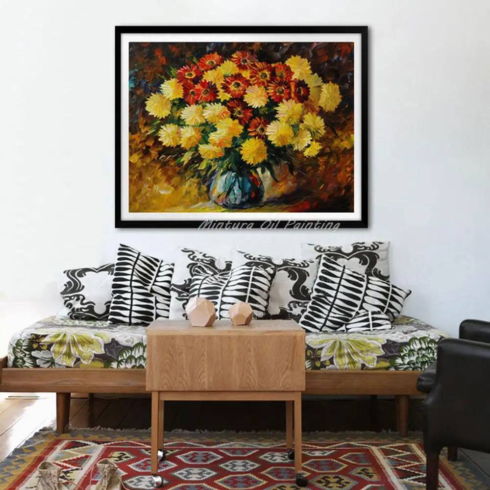 Radiant Floral Symphony Canvas Oil Painting