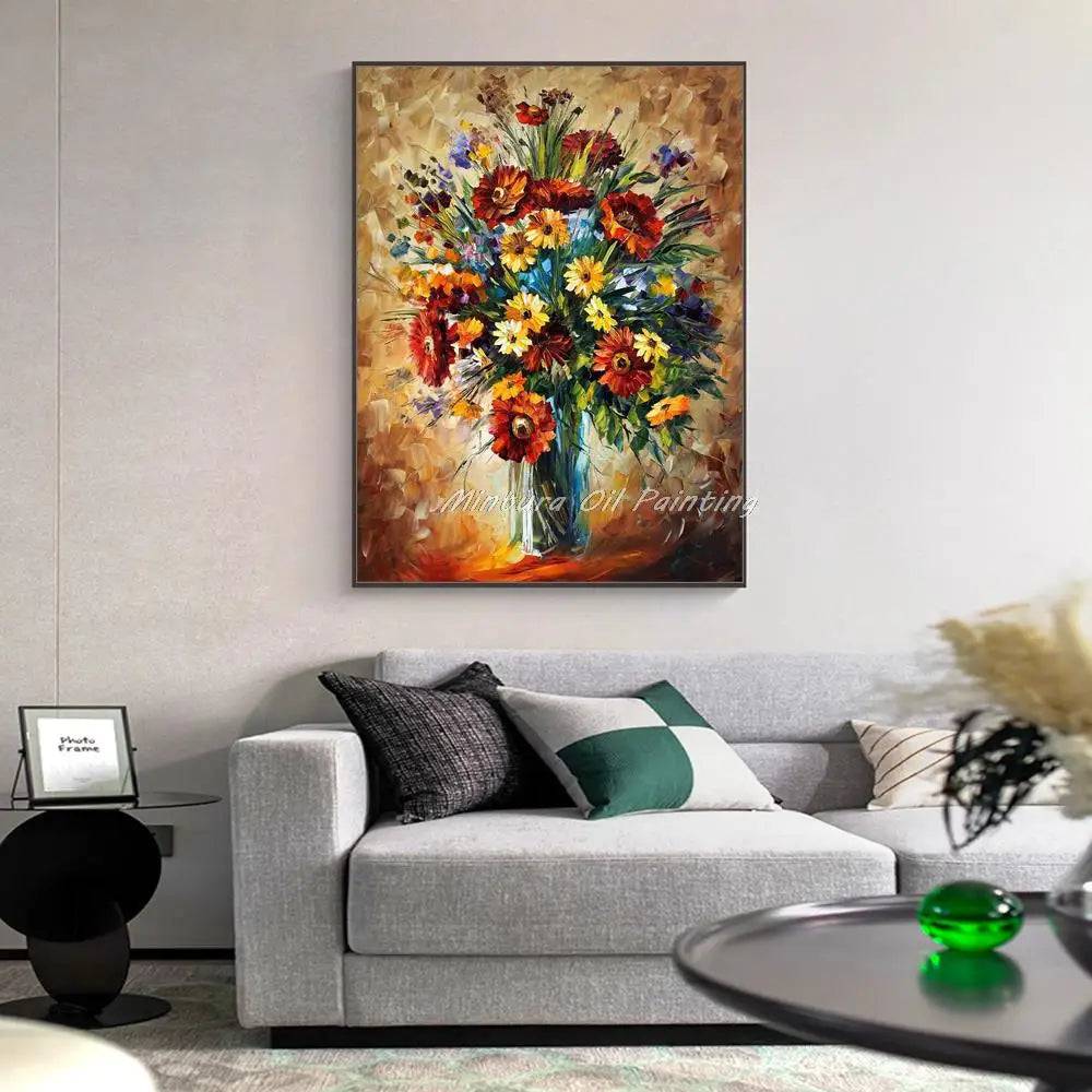 Gilded Blossoms Canvas Oil Painting