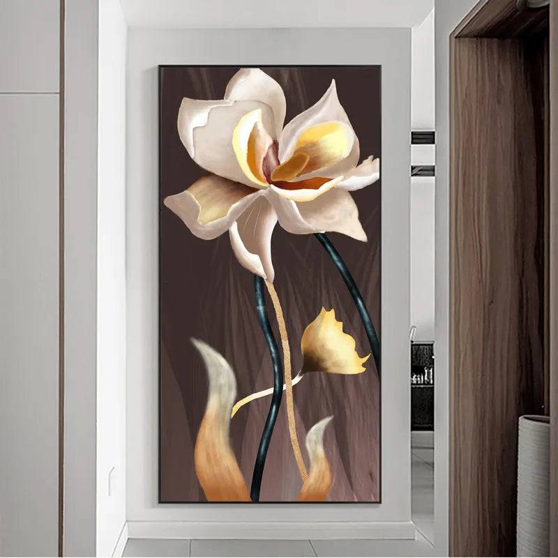 Serenade of Beige Petals Canvas Art