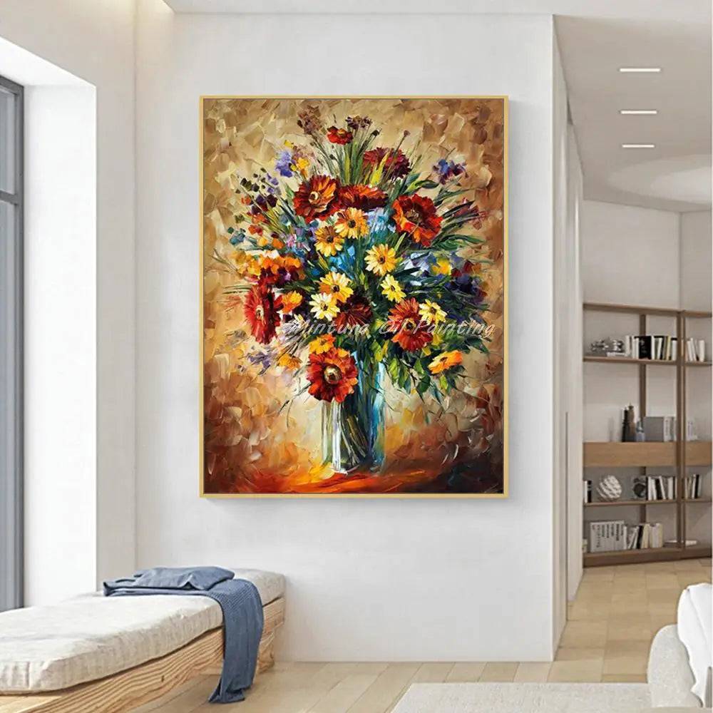 Gilded Blossoms Canvas Oil Painting