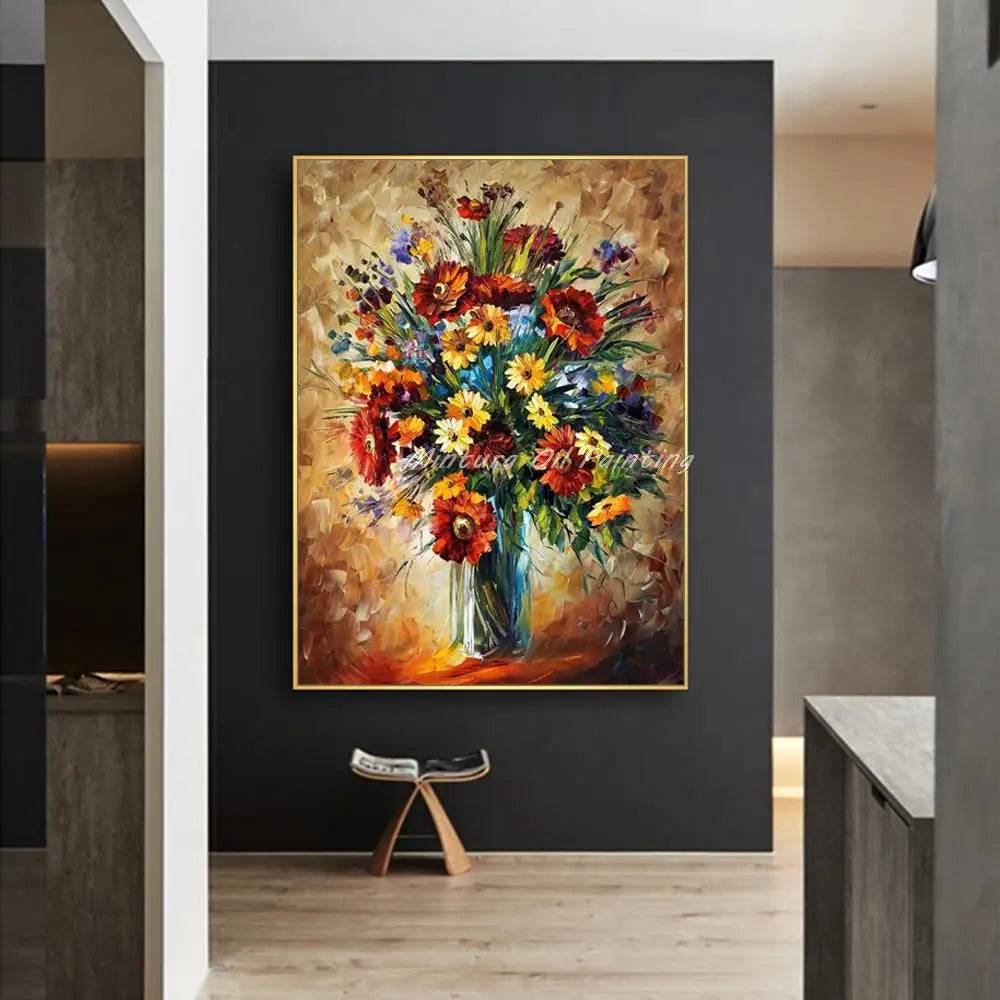 Gilded Blossoms Canvas Oil Painting