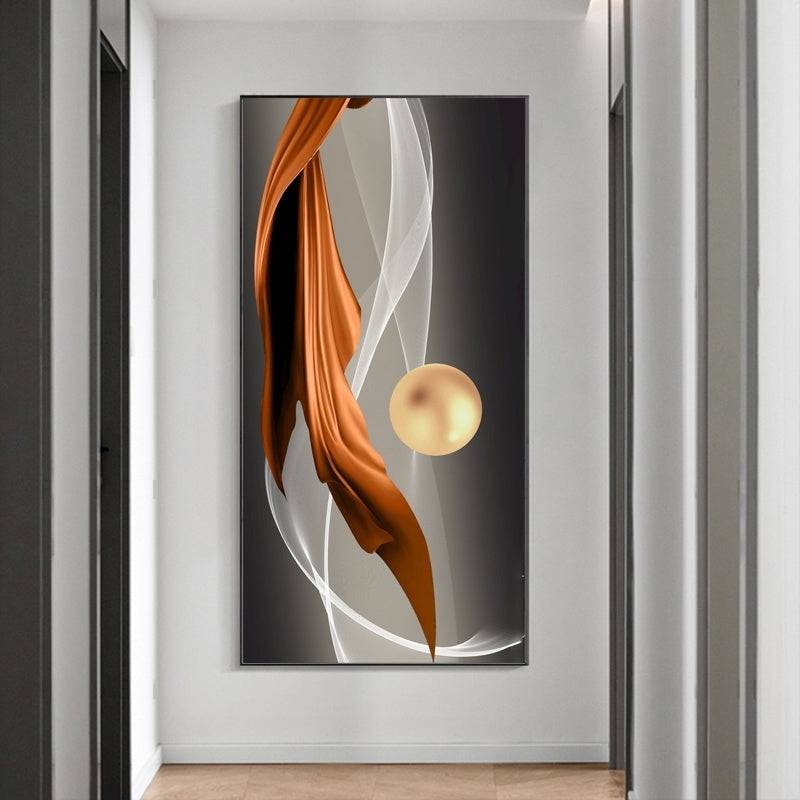 Ethereal Spiral Golden Sphere Elegance Canvas Art