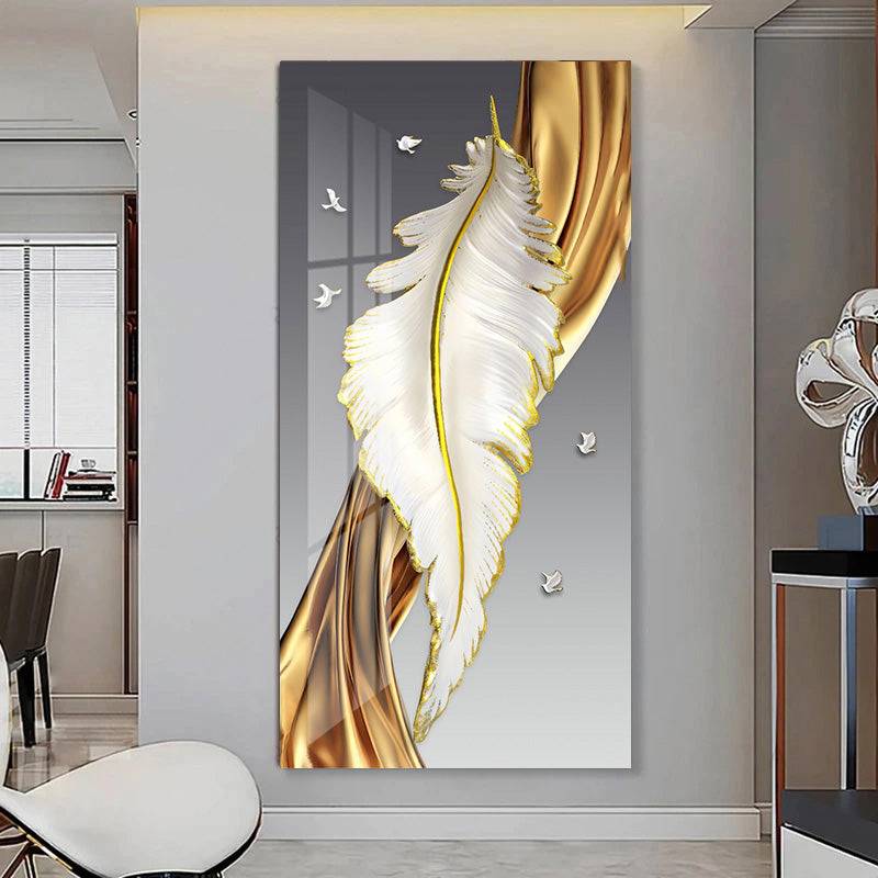 Ivory and Gold Celestial Symphony Canvas Art