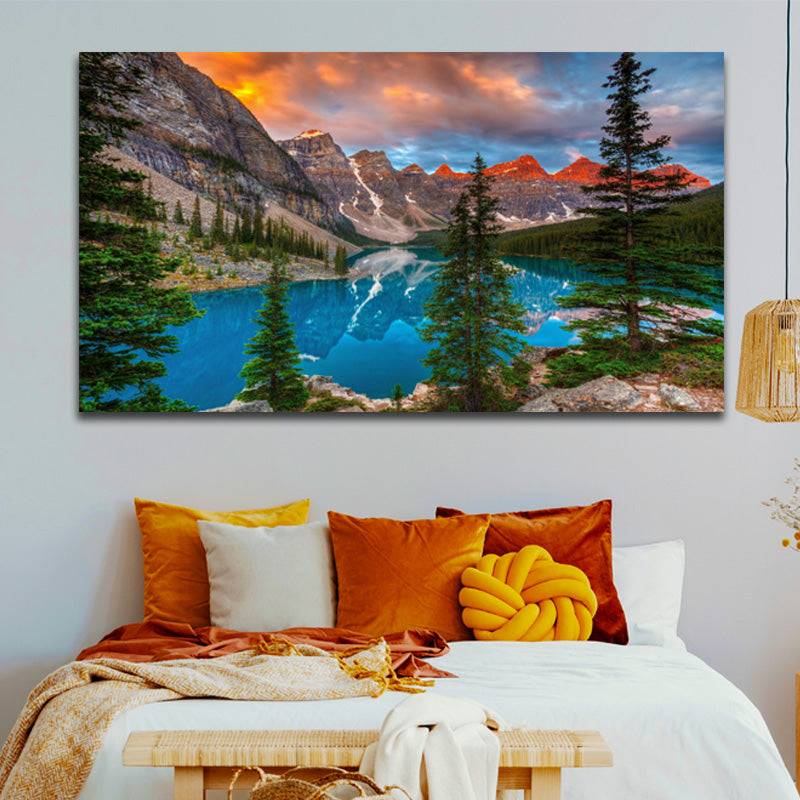 Mountain Glow Lake Canvas Art