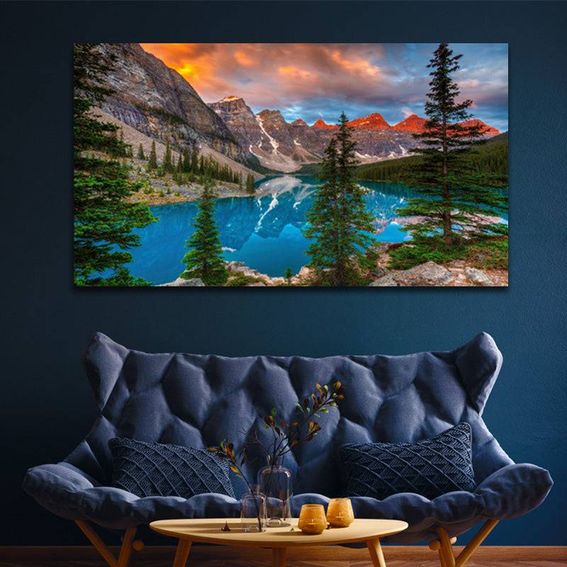 Mountain Glow Lake Canvas Art