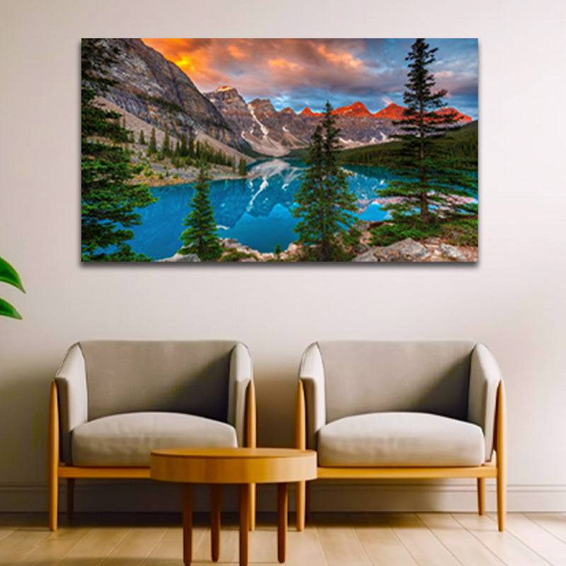 Mountain Glow Lake Canvas Art