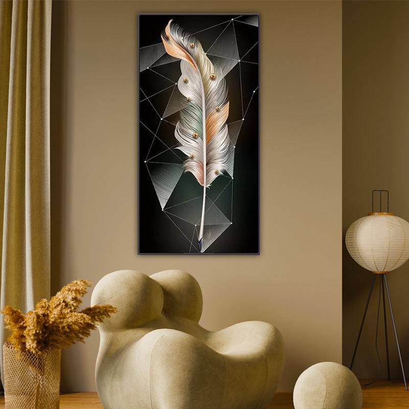 Multicoloured Feathered Triangular Symphony Canvas Art