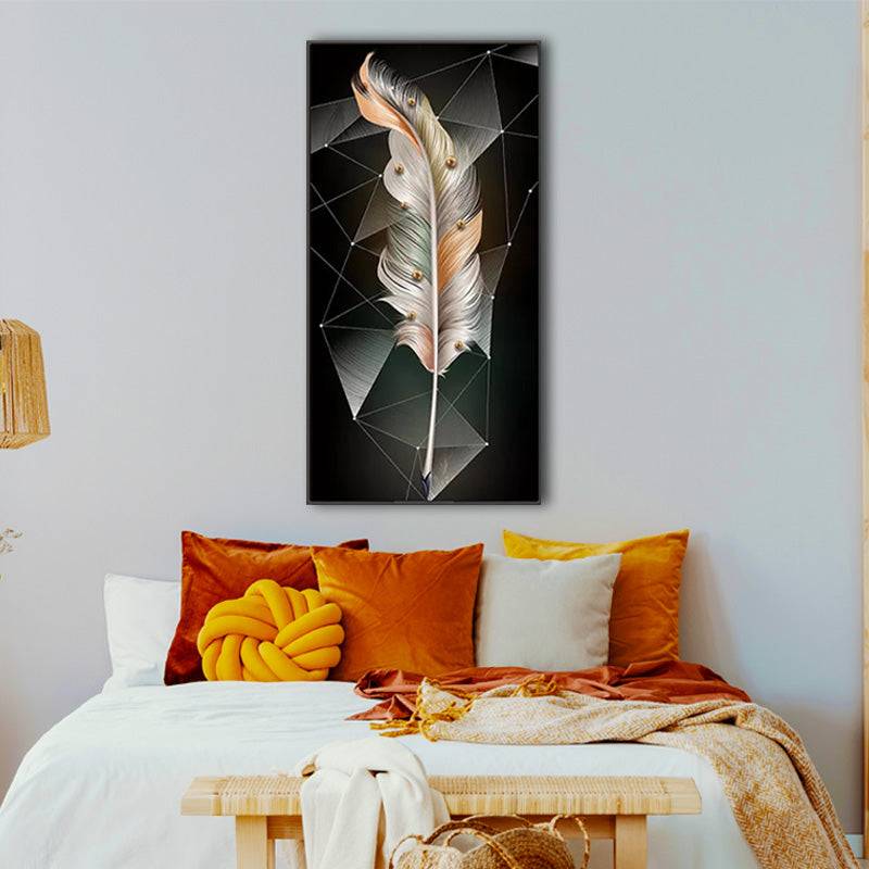 Multicoloured Feathered Triangular Symphony Canvas Art