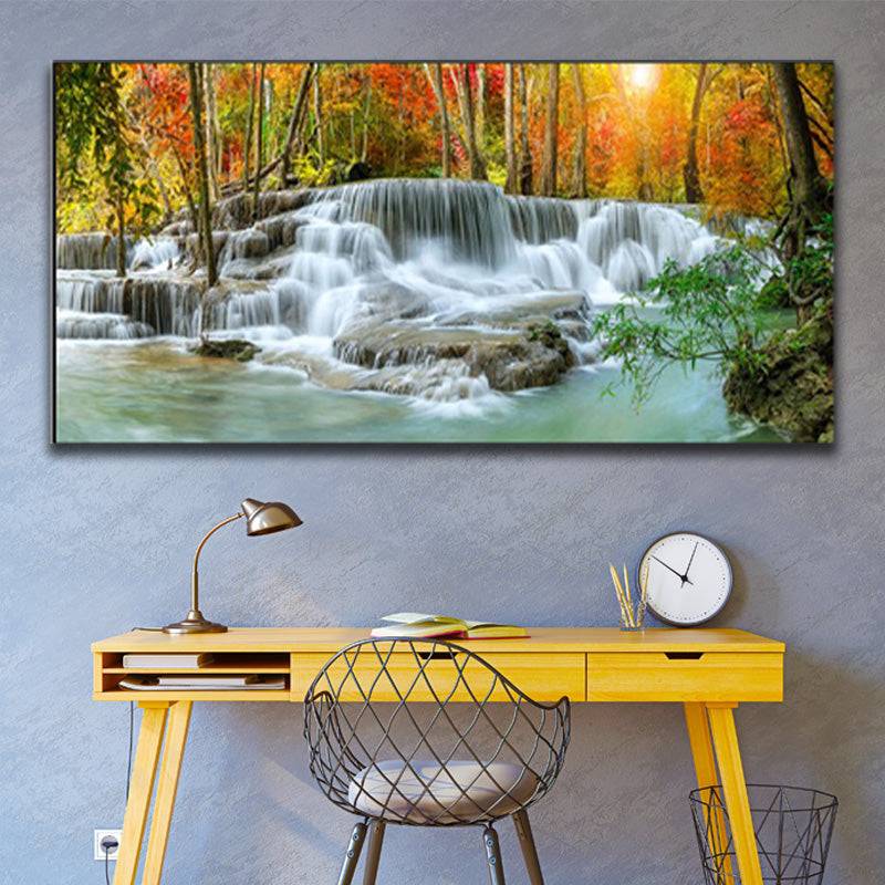 Nature's Fury and Grace-Sun-Kissed Plunge Canvas Art