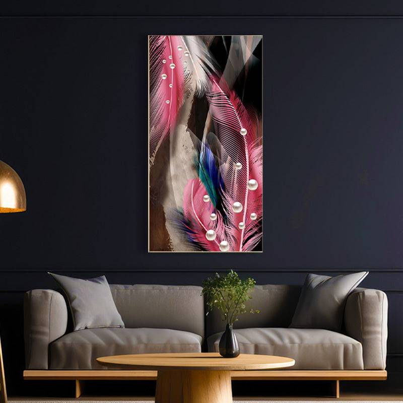 Pearl-Studded Feather Ensemble Canvas Art