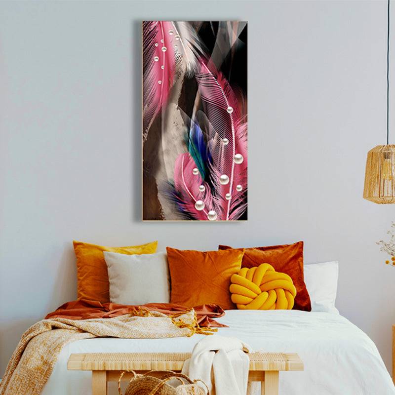 Pearl-Studded Feather Ensemble Canvas Art