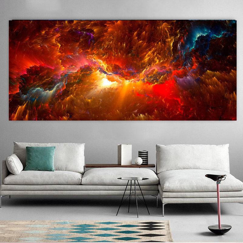 Red Nebula Serenade Canvas Art