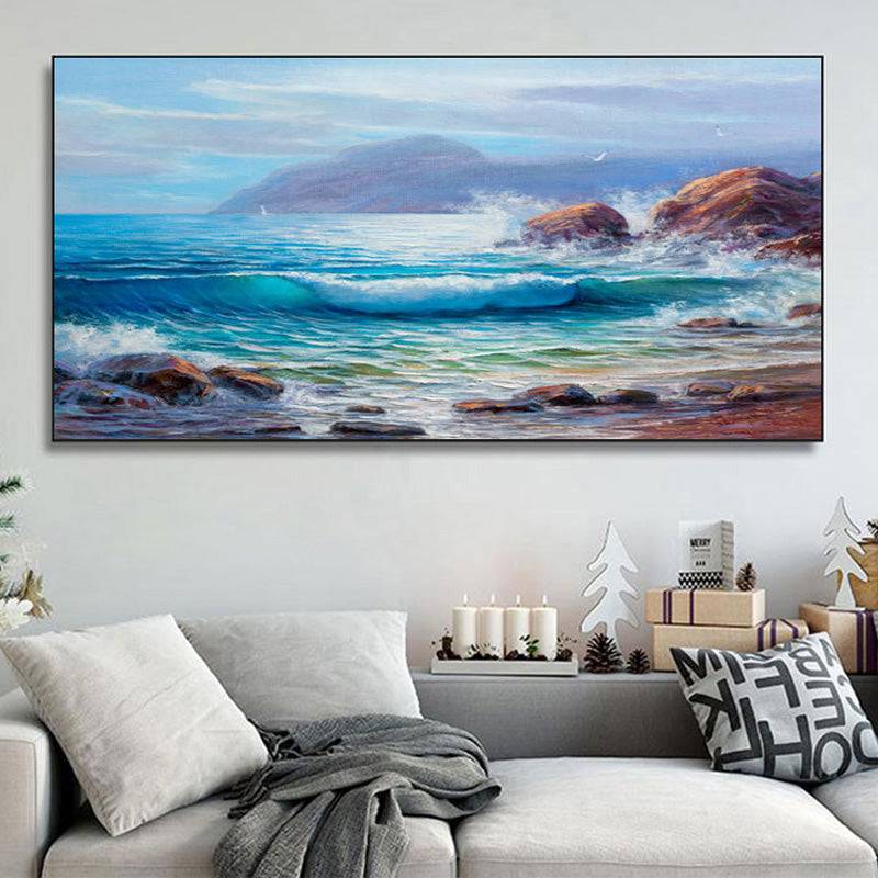 Rockbound Waves Canvas Art