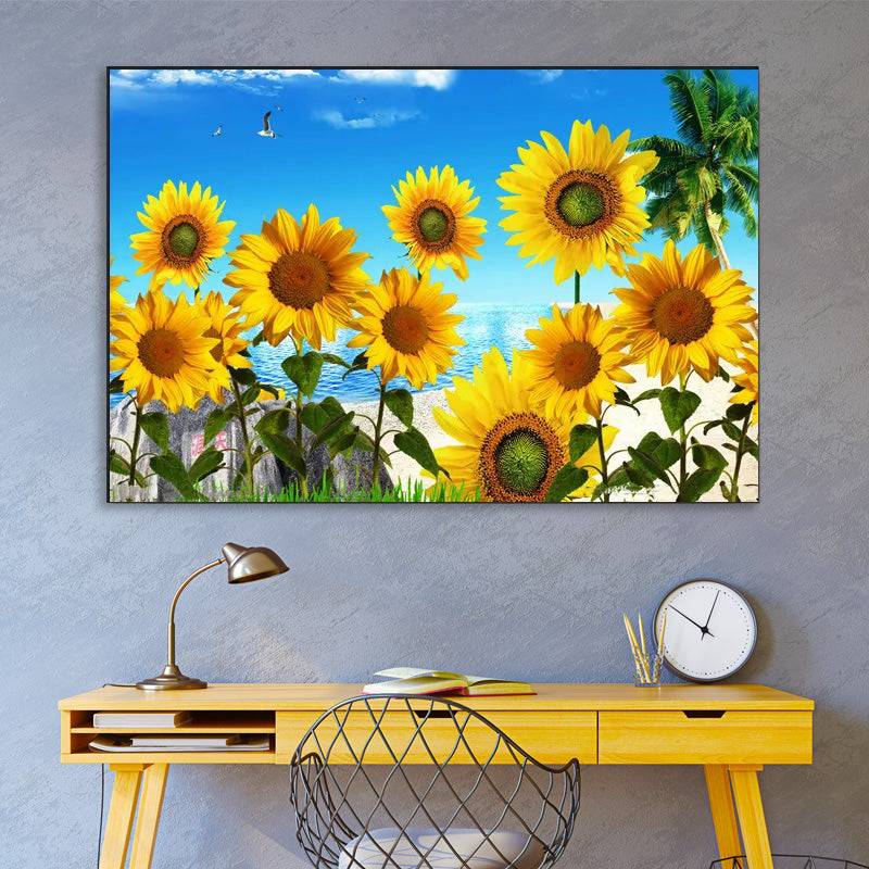 Seaside Sunflower Symphony Canvas Art