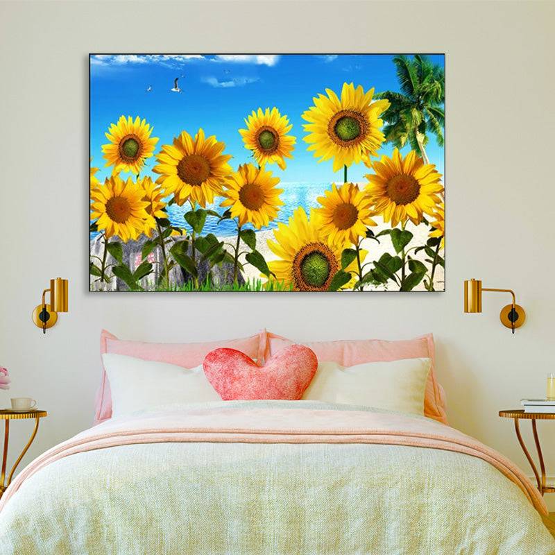 Seaside Sunflower Symphony Canvas Art