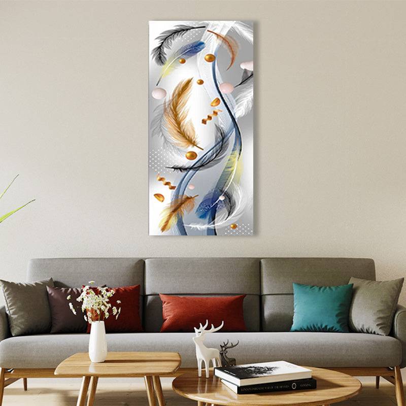 Serene Feather Cascade Canvas Art