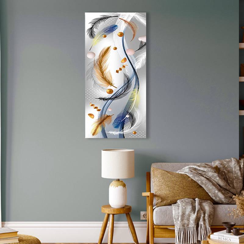 Serene Feather Cascade Canvas Art