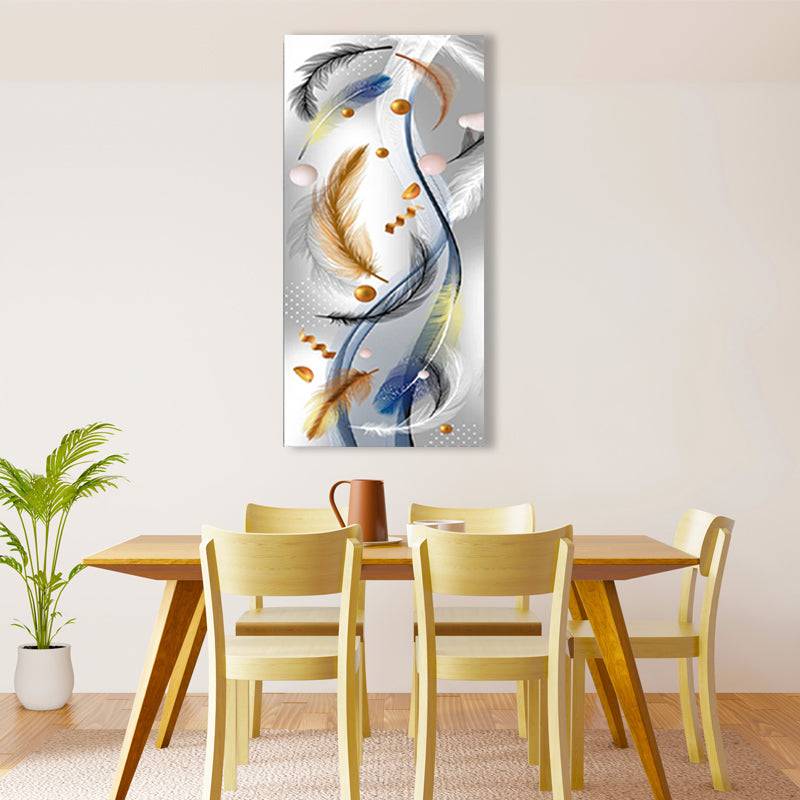 Serene Feather Cascade Canvas Art