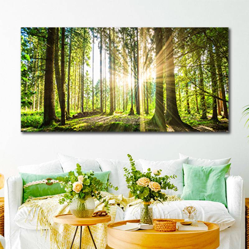 Sunlit Forest Symphony Canvas Art