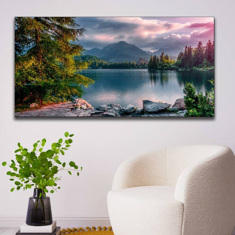 Sunset Serenade - Mountain Lake Retreat Canvas Art 