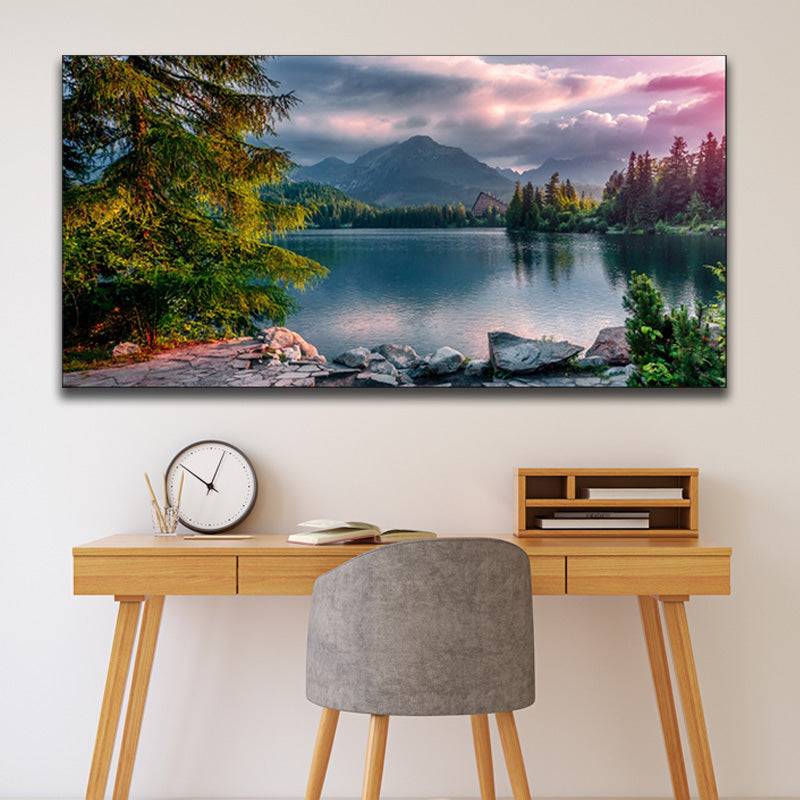 Sunset Serenade - Mountain Lake Retreat Canvas Art 