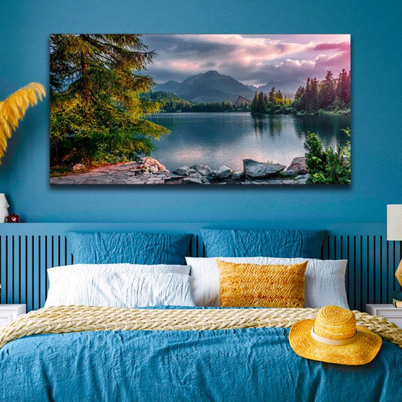 Sunset Serenade - Mountain Lake Retreat Canvas Art 