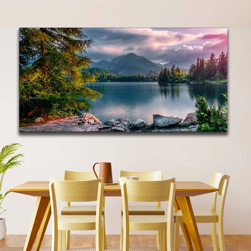 Sunset Serenade - Mountain Lake Retreat Canvas Art 