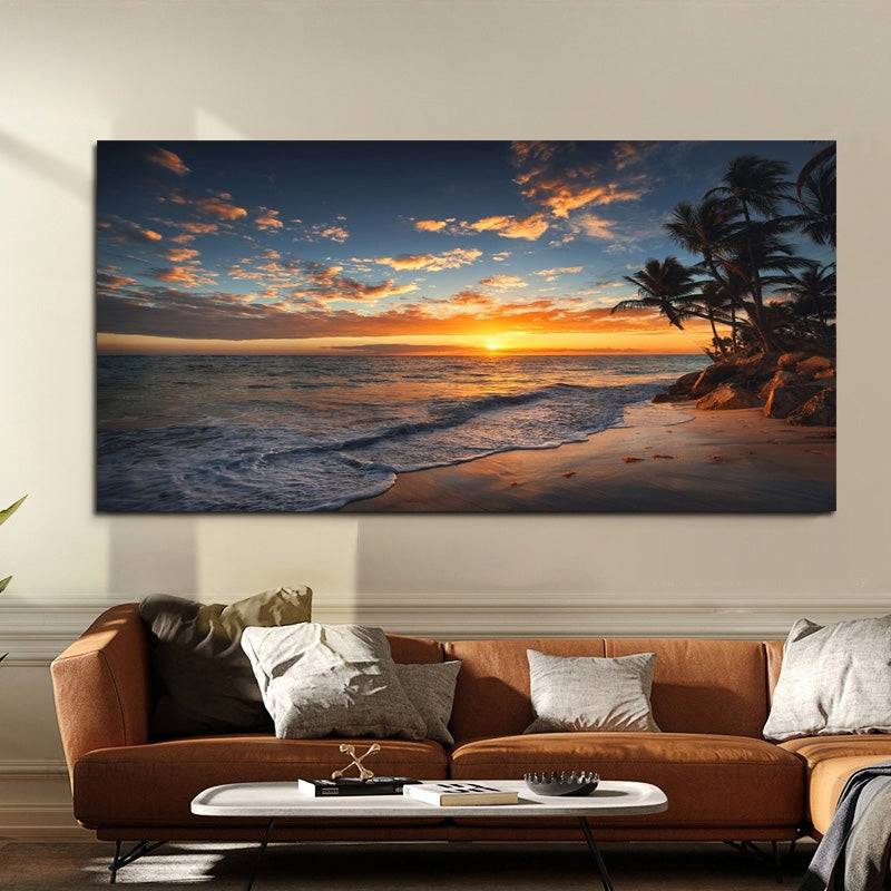 Sunset Serenade by the Seashore Canvas Art