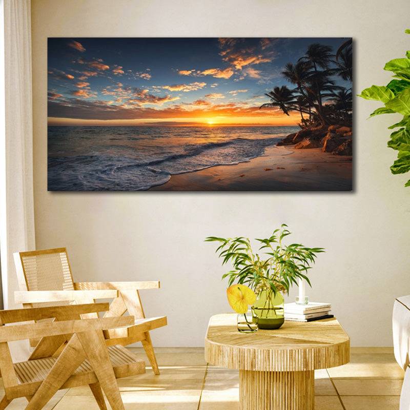 Sunset Serenade by the Seashore Canvas Art