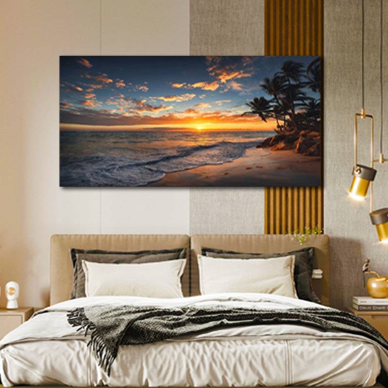 Sunset Serenade by the Seashore Canvas Art