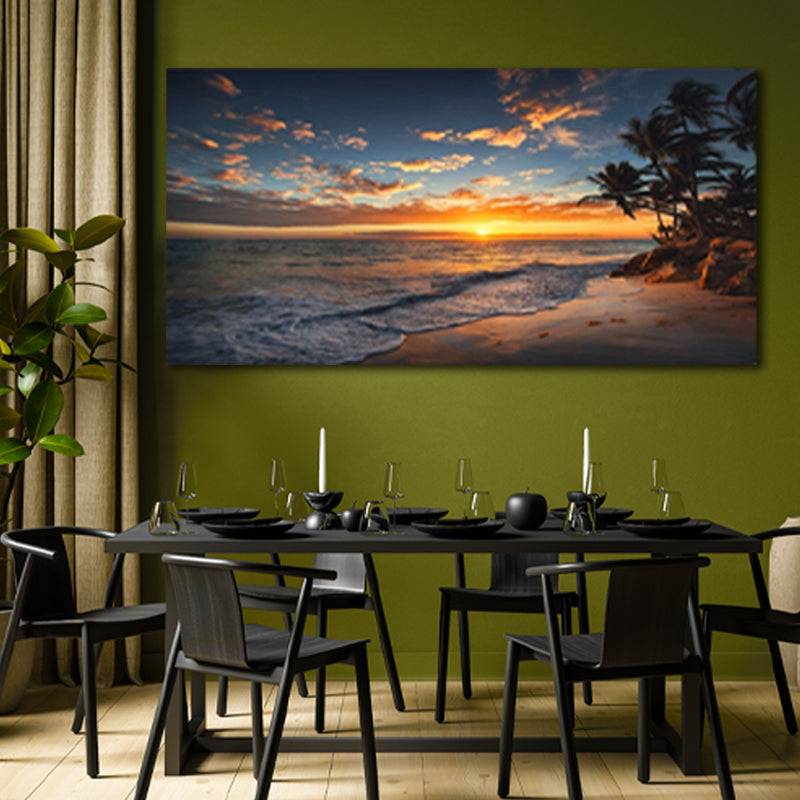 Sunset Serenade by the Seashore Canvas Art