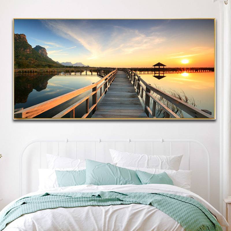 Sunset Serenity Bridge Canvas Art